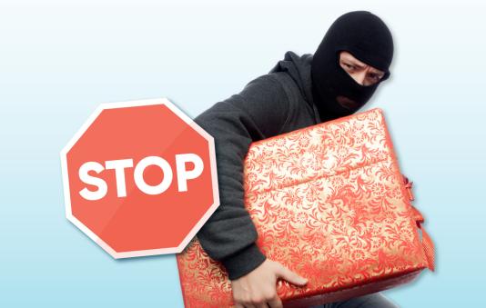 Fraudster stealing holiday gifts