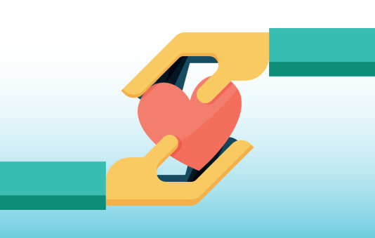 Hands holding a heart