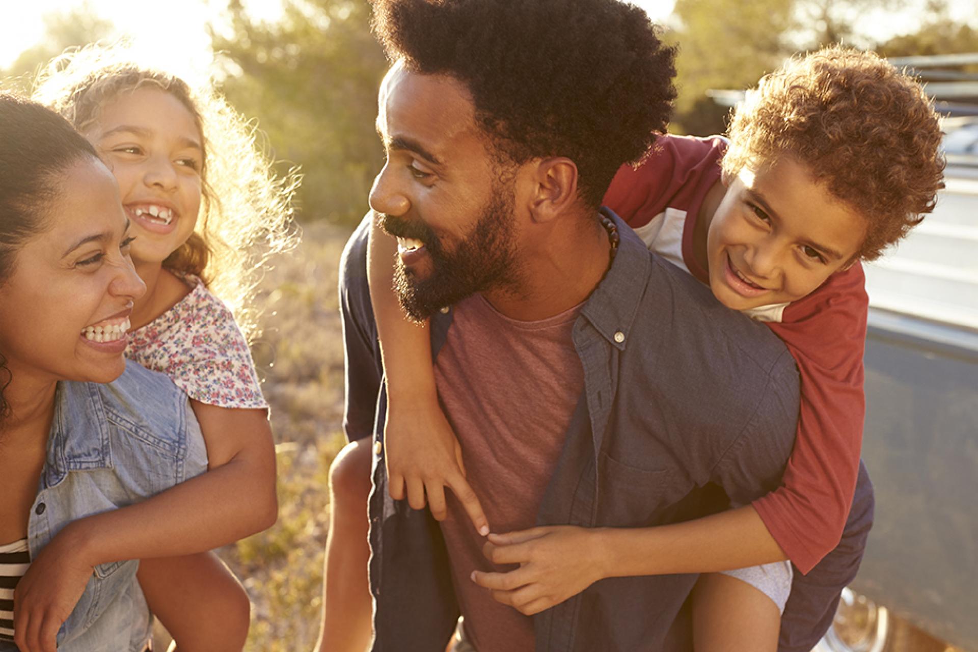 A family enjoying a nice day out.