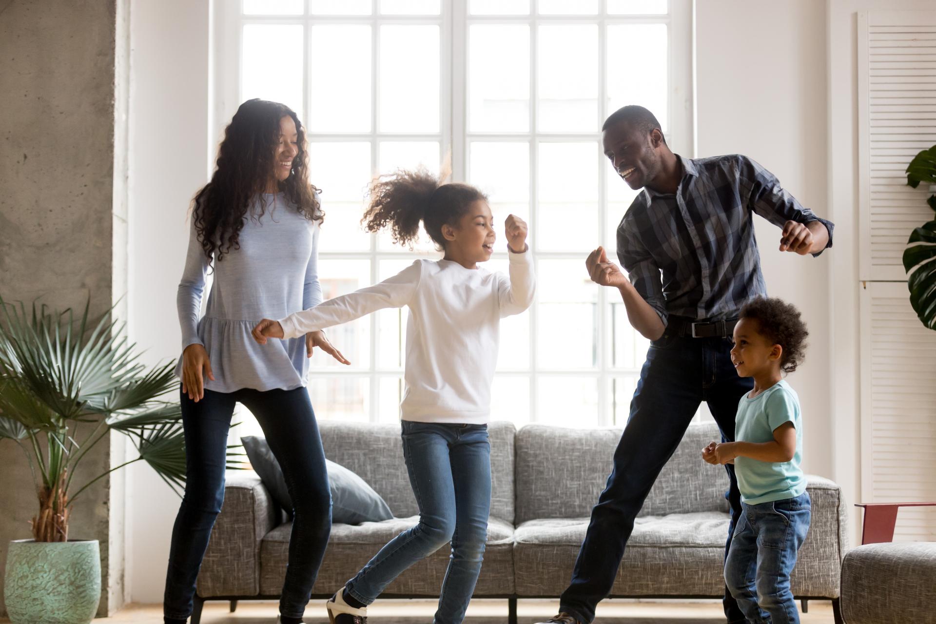 Family dancing together