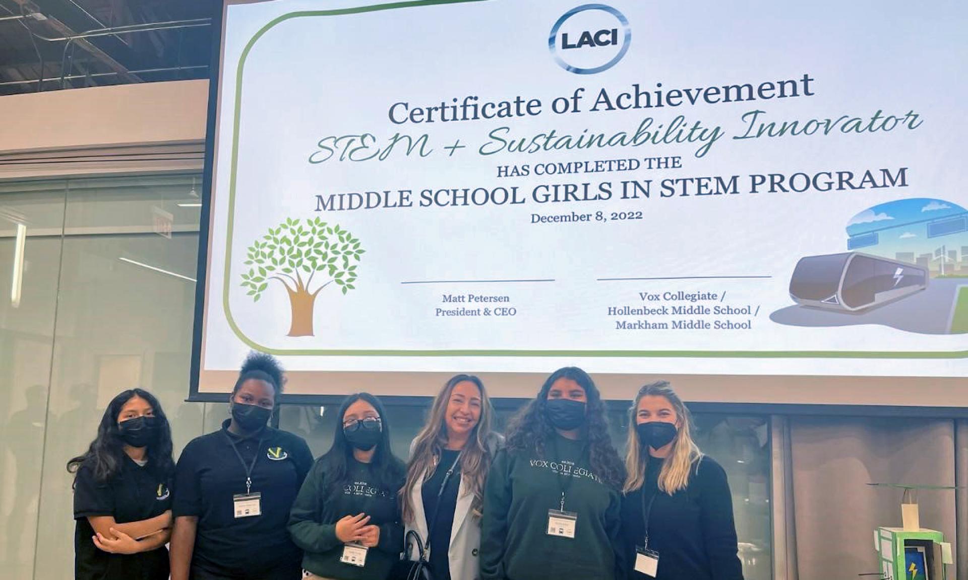 Participants of the Middle School Girls STEM Program 2022