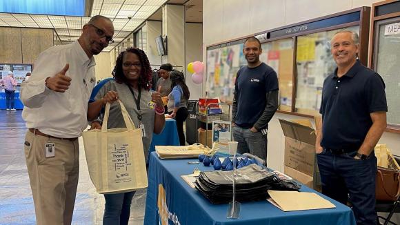 Credit union team members greeted LADWP employees at the LADWP Rideshare Fair