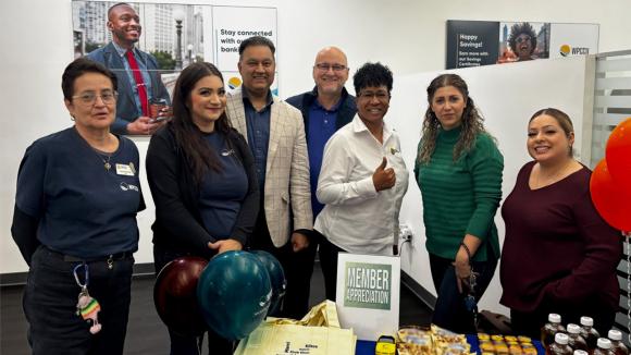 Northridge Branch team members, Mike T., CEO and Patrice M., COO greeted members on Member Appreciation Day.