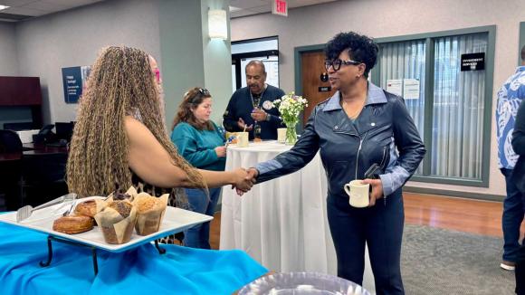 WPCCU's COO talking to a member