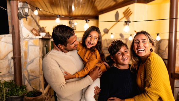 Family posing for a photo
