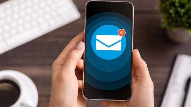 Email notification on a smartphone screen