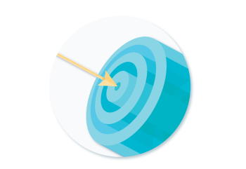 An arrow pointing toward a target.