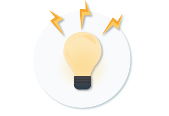 A flashing lightbulb