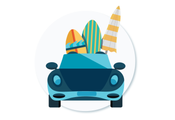 A car packed for summer travel