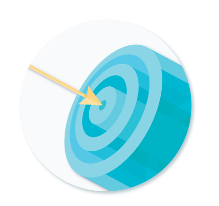 An arrow pointing toward a target.