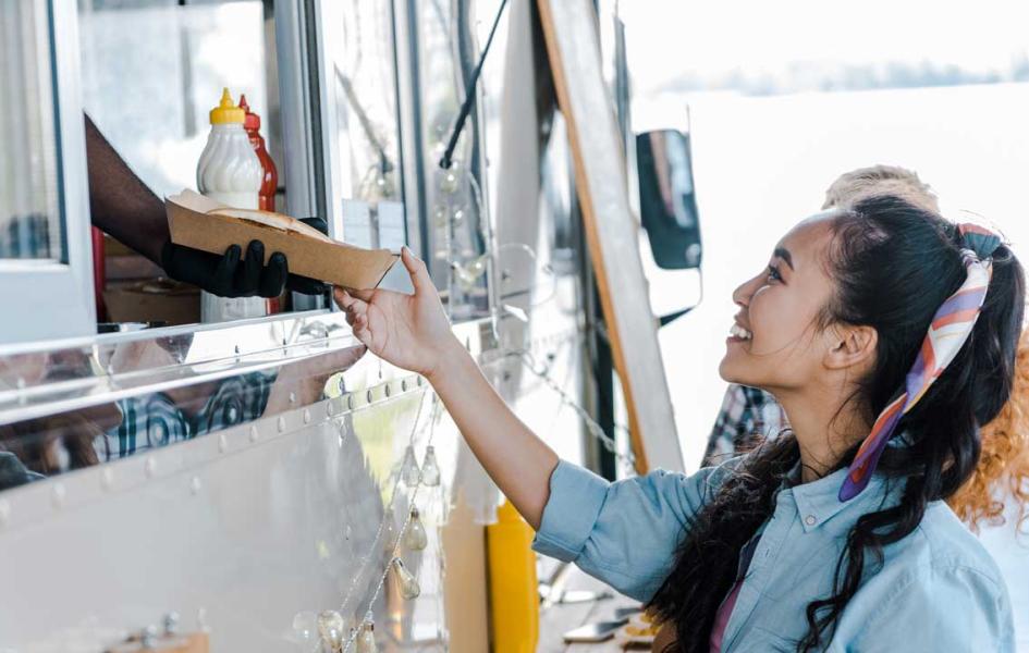 Person at a food truck
