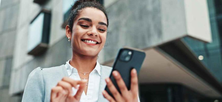 A person looking at their smartphone