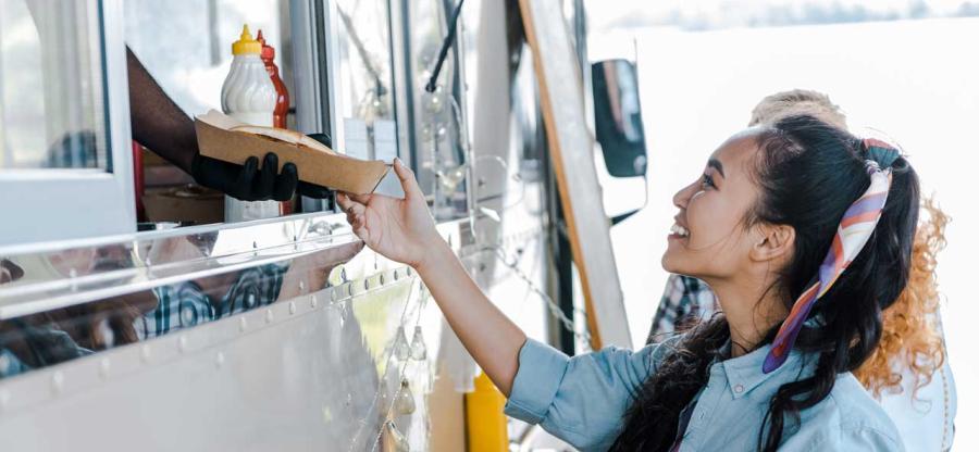 Person at a food truck