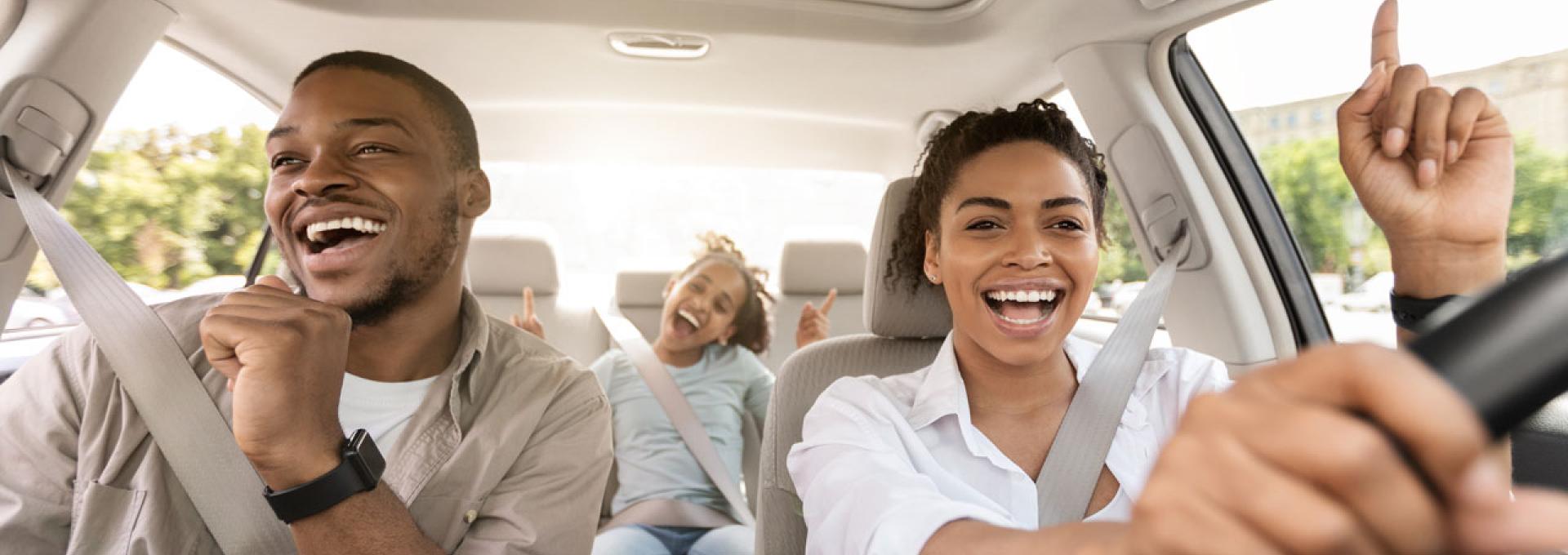 A family in their car