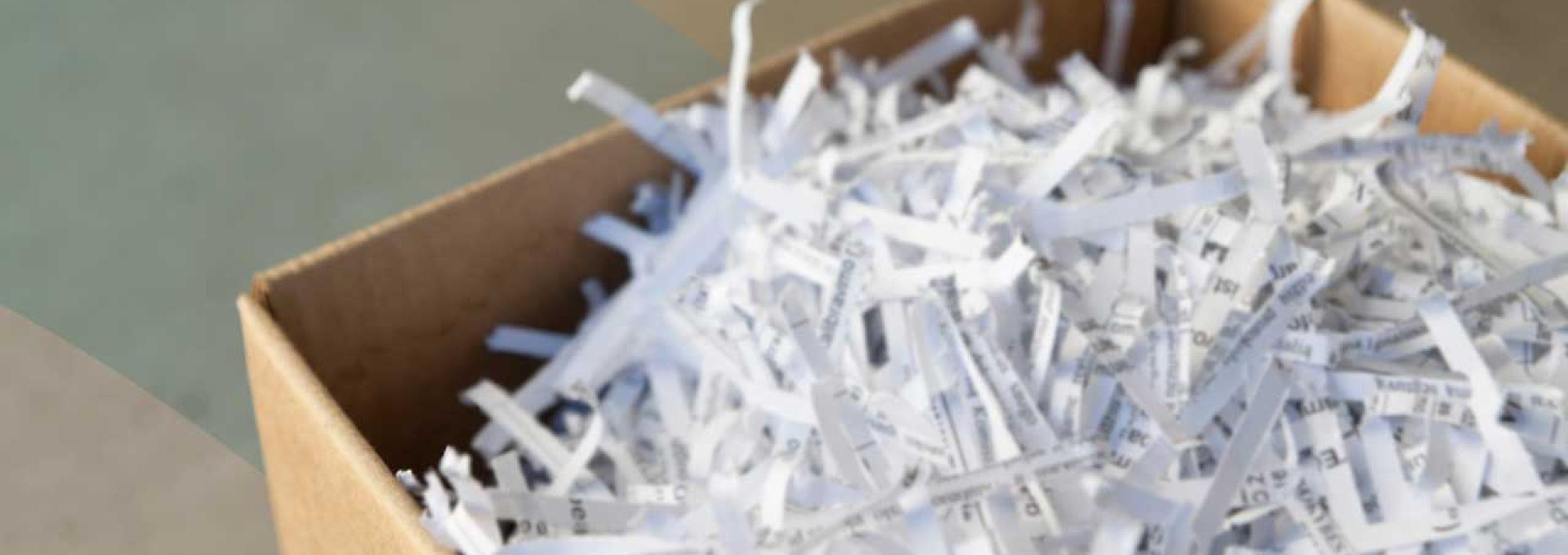 Box with shredded paper