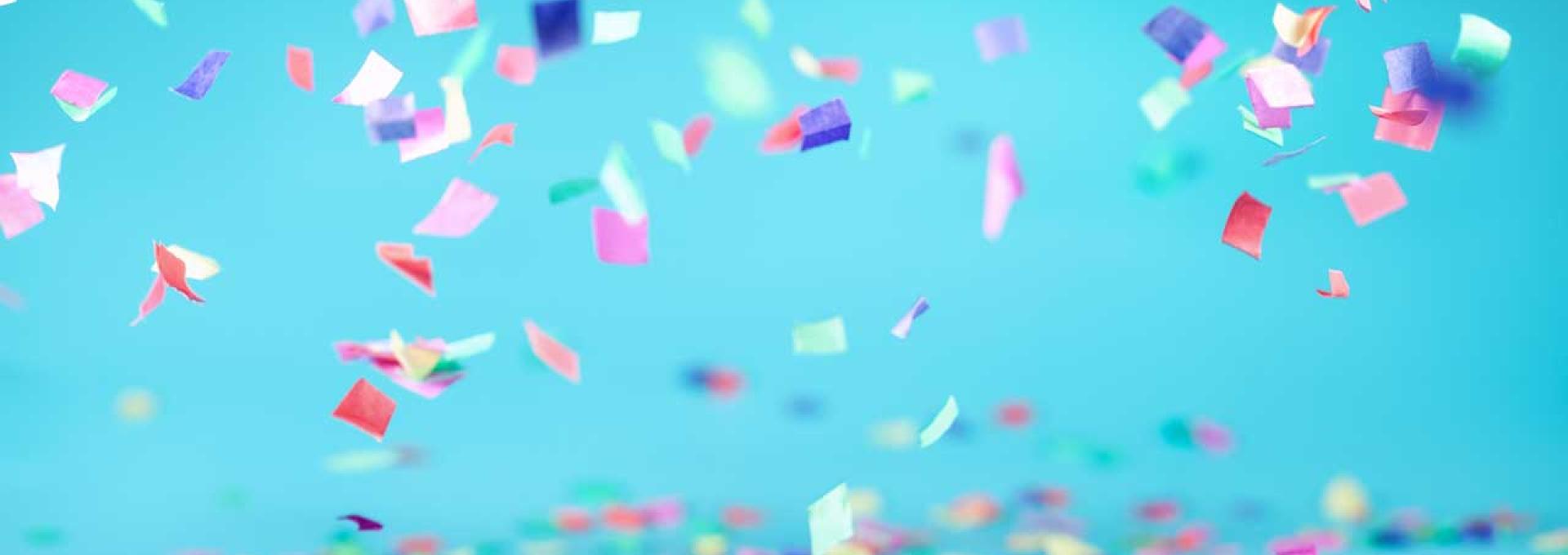 Falling confetti